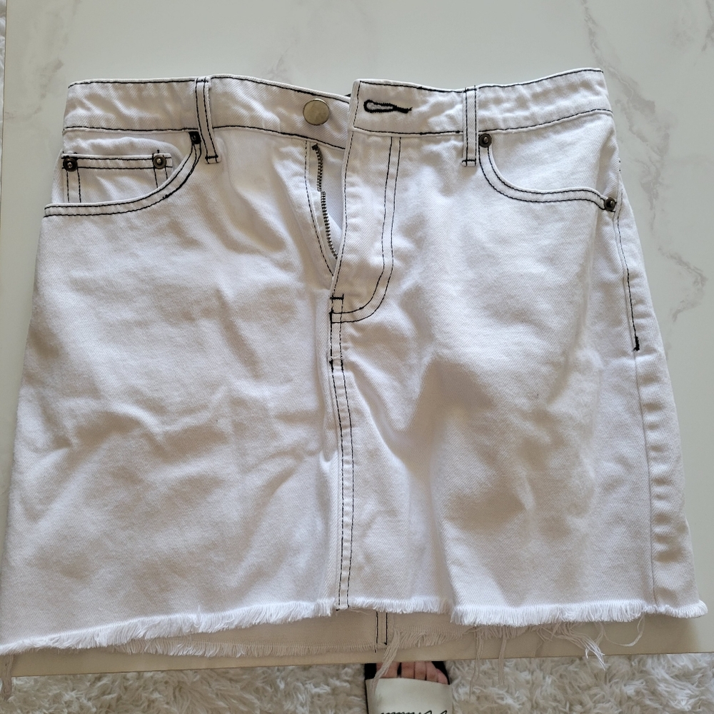 White Jean skirt